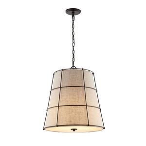 19" Silas 3-Light Rustic Farmhouse Iron LED Pendant - Oil Rubbed Bronze